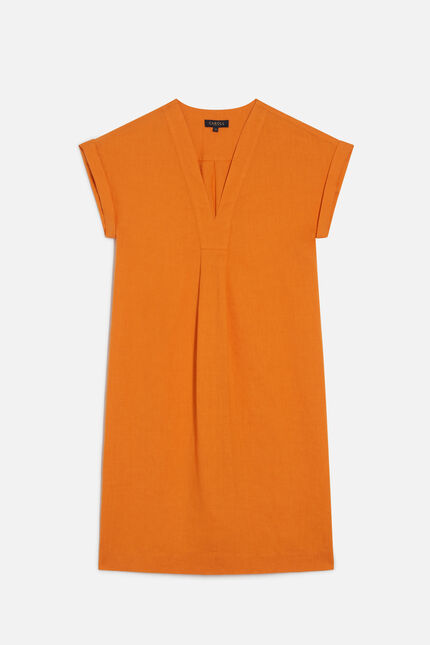 robe mirabelle 100% lin orange femme