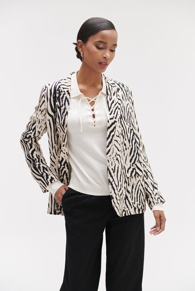 Blazer thais zébré noir femme