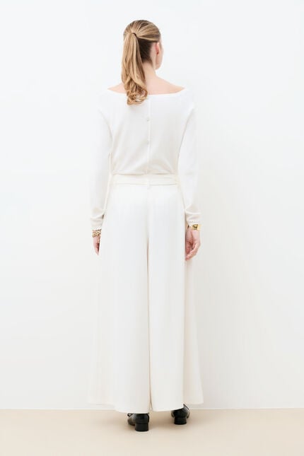 Pantalon Pinceau ecru femme