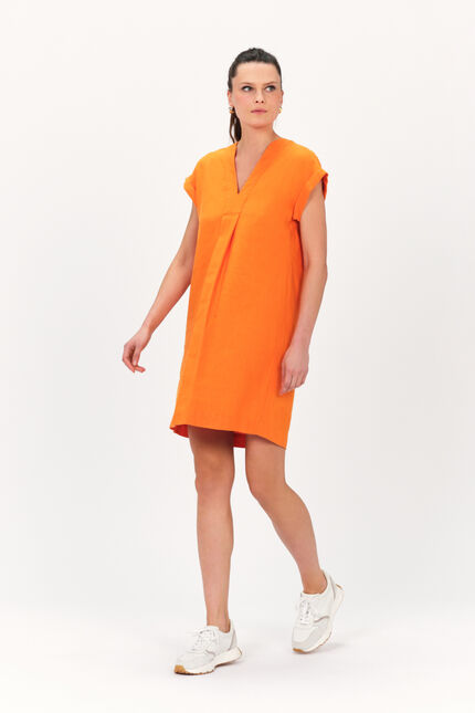 robe mirabelle 100% lin orange femme
