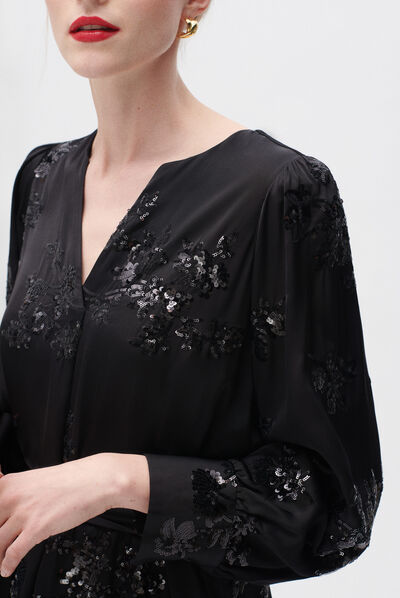 Robe rolly noir femme