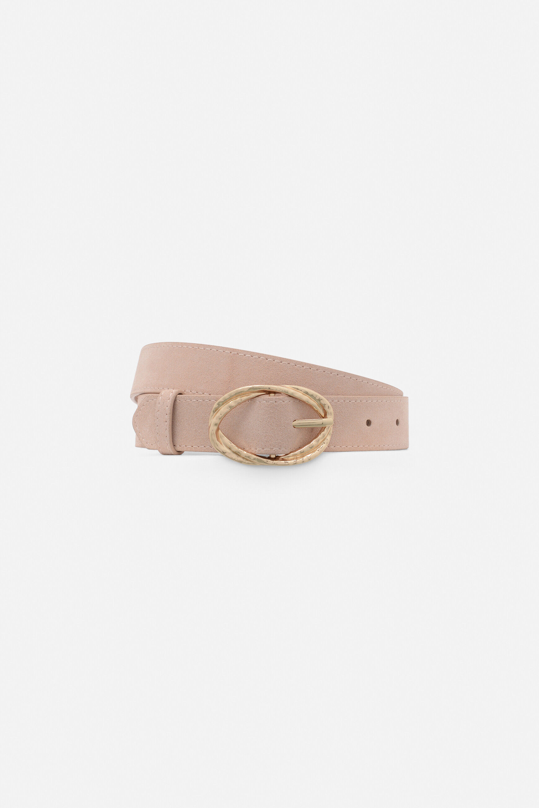 Ceinture Fairy en croûte cuir rose clair femme
