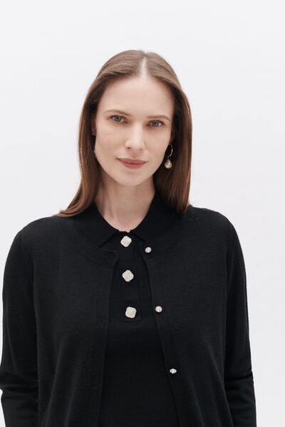 Gilet madin noir femme