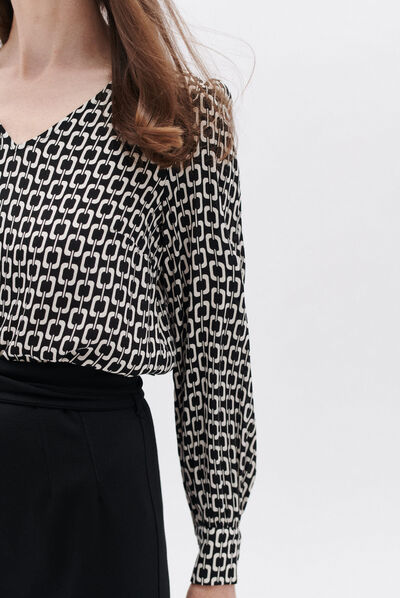 Blouse cara noir femme