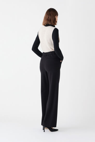 Pantalon plea noir femme