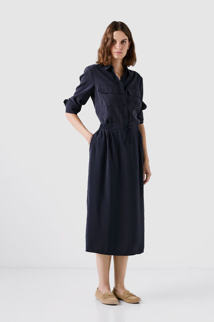 Rok jim marineblauw vrouw