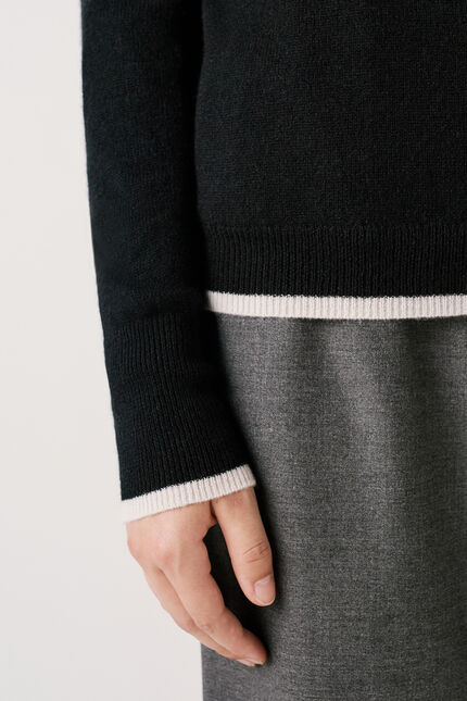 Pull mzoa 100% cachemire noir femme