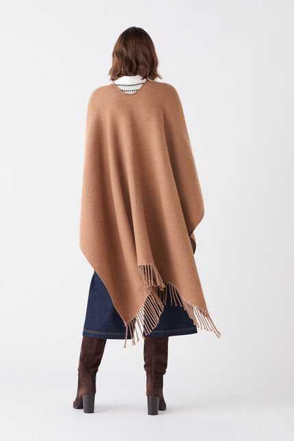 poncho heve camel mujer