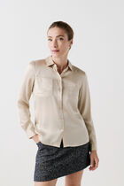 Jeanne b 100% silk shirt sand woman
