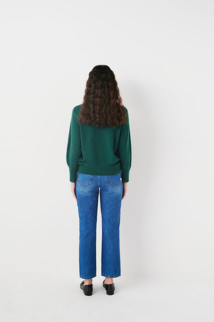 trui mchelsea 100%zijde donkergroen vrouw
