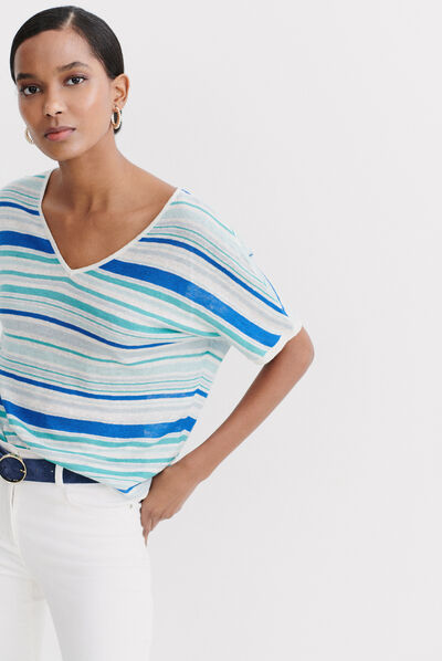 pull milano bleu electrique femme