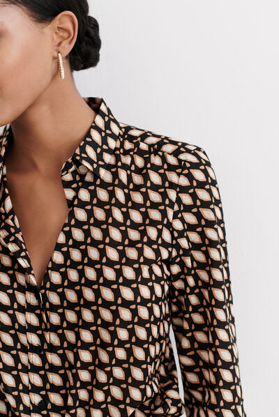 Camisa Samba estampada negro mujer