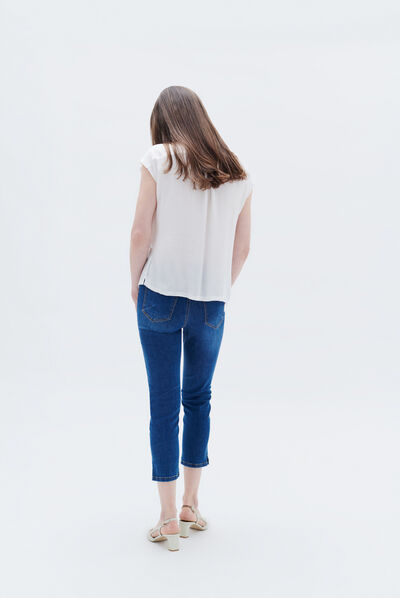 Calças pcaleb denim stone mulher
