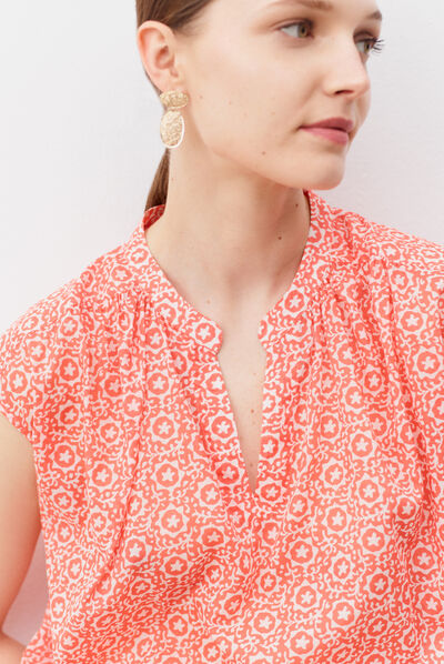 chemisier elio orange femme