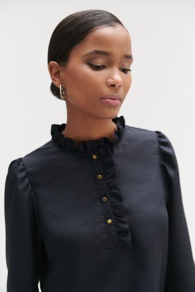 chemisier nao bleu marine femme