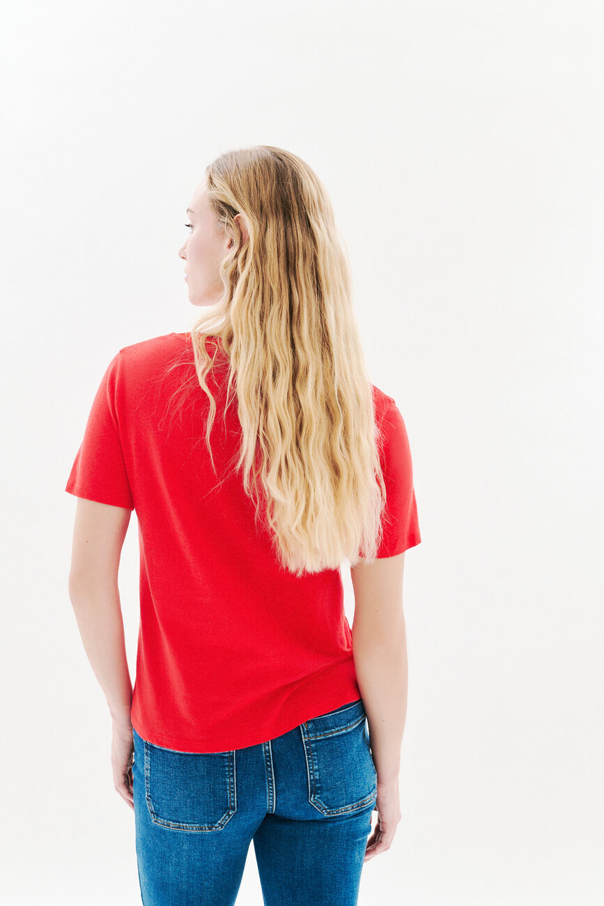 tshirt jin rouge femme