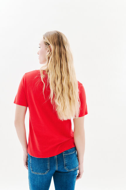tshirt jin rouge femme