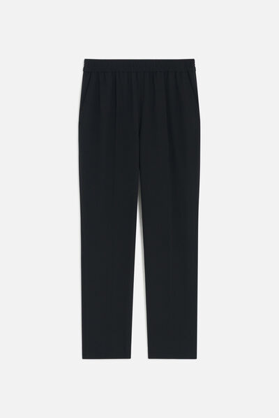 Pantalon pline noir femme
