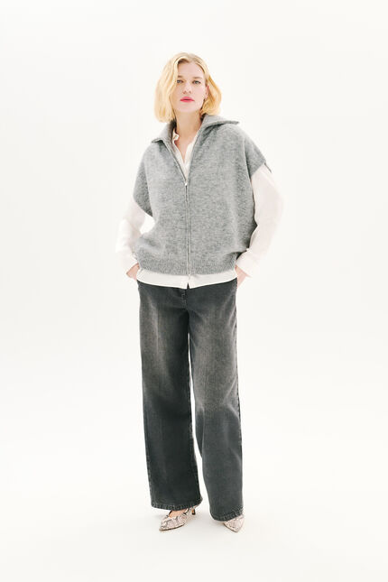 Pull mitch gris clair femme