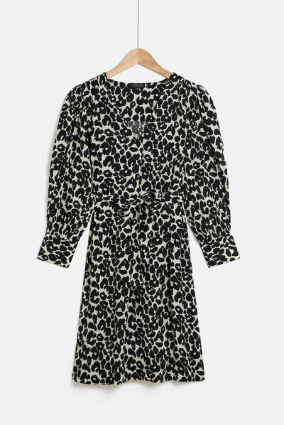 robe alice print noir femme