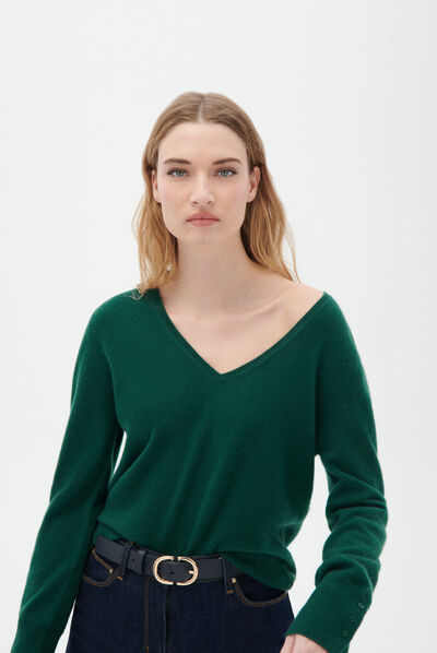 Pull marianne vert fonce femme