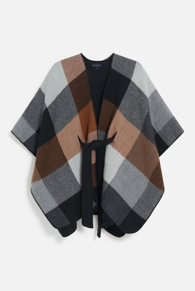 Poncho habelty noir femme