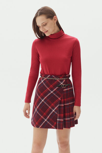 saia margaret escocesa vermelho mulher