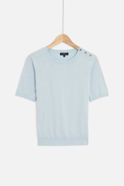 Pull paco fin bleu ciel femme