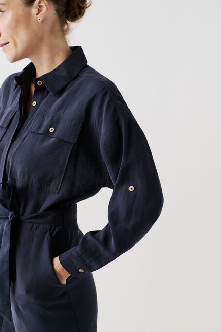 Combinaison carmin bleu marine femme