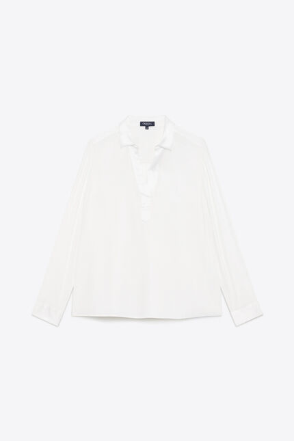 Camicia Lovely2 100% seta ecru donna