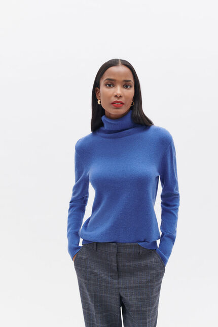 Pullover dylan b 100% Kaschmir blu elettrico damen