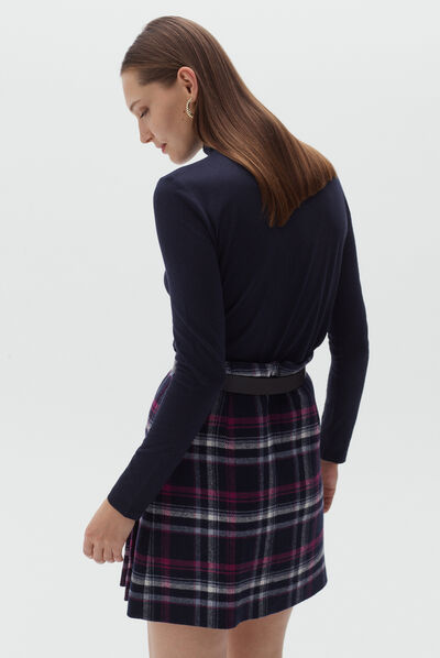 jupe margaret plaid bleu marine femme