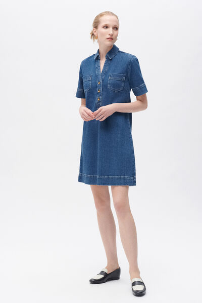 Vestido rlorene vaquero piedra mujer
