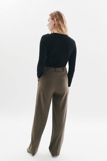 Pantalon Pliage taupe femme
