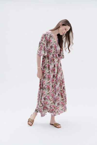 Vestido daniela rosa coral mulher