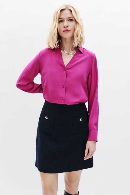 Chemise Calysta 100% soie rose fushia femme