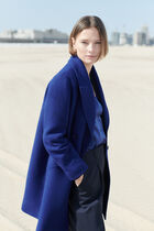 Jeanne b 100% silk shirt electric blue woman
