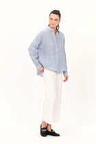 100% linen claude2 shirt stone denim woman