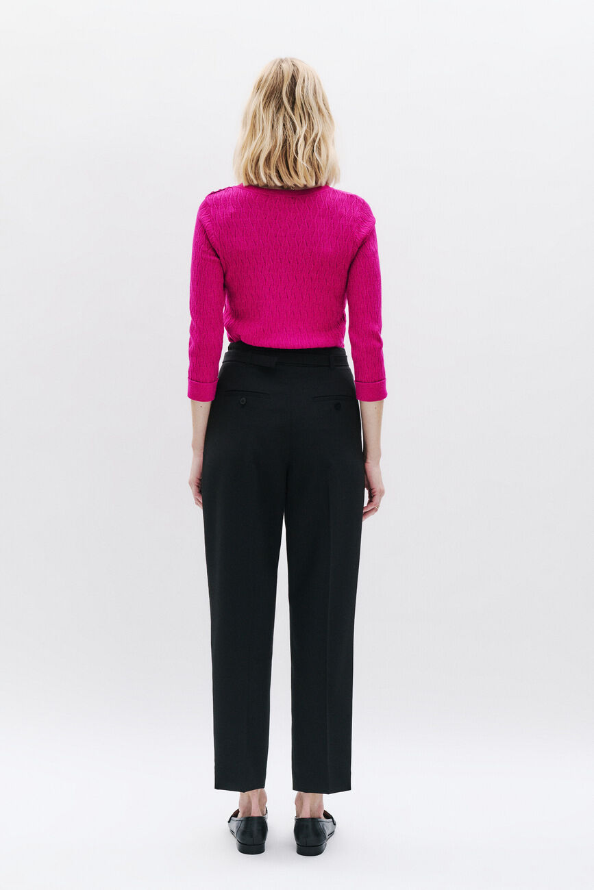 Pantalon Pompon noir femme