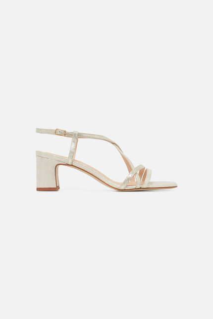 Natuurlijke leren sandalen Alys goud vrouw