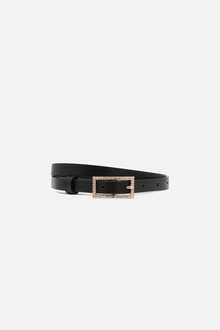 Ceinture betsy en cuir naturel noir femme