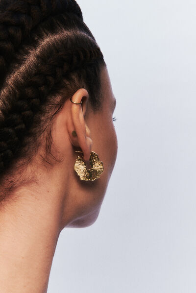 Pendientes Fleur oro mujer