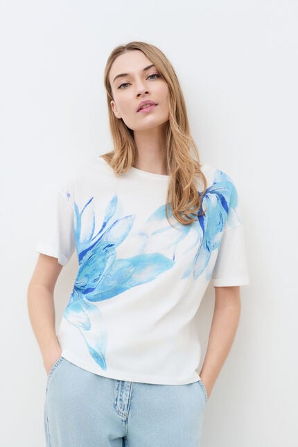 T-shirt Tim-Mom bleu marine femme