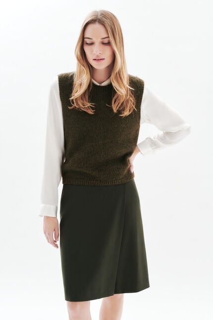Pull Mclaire vert kaki femme