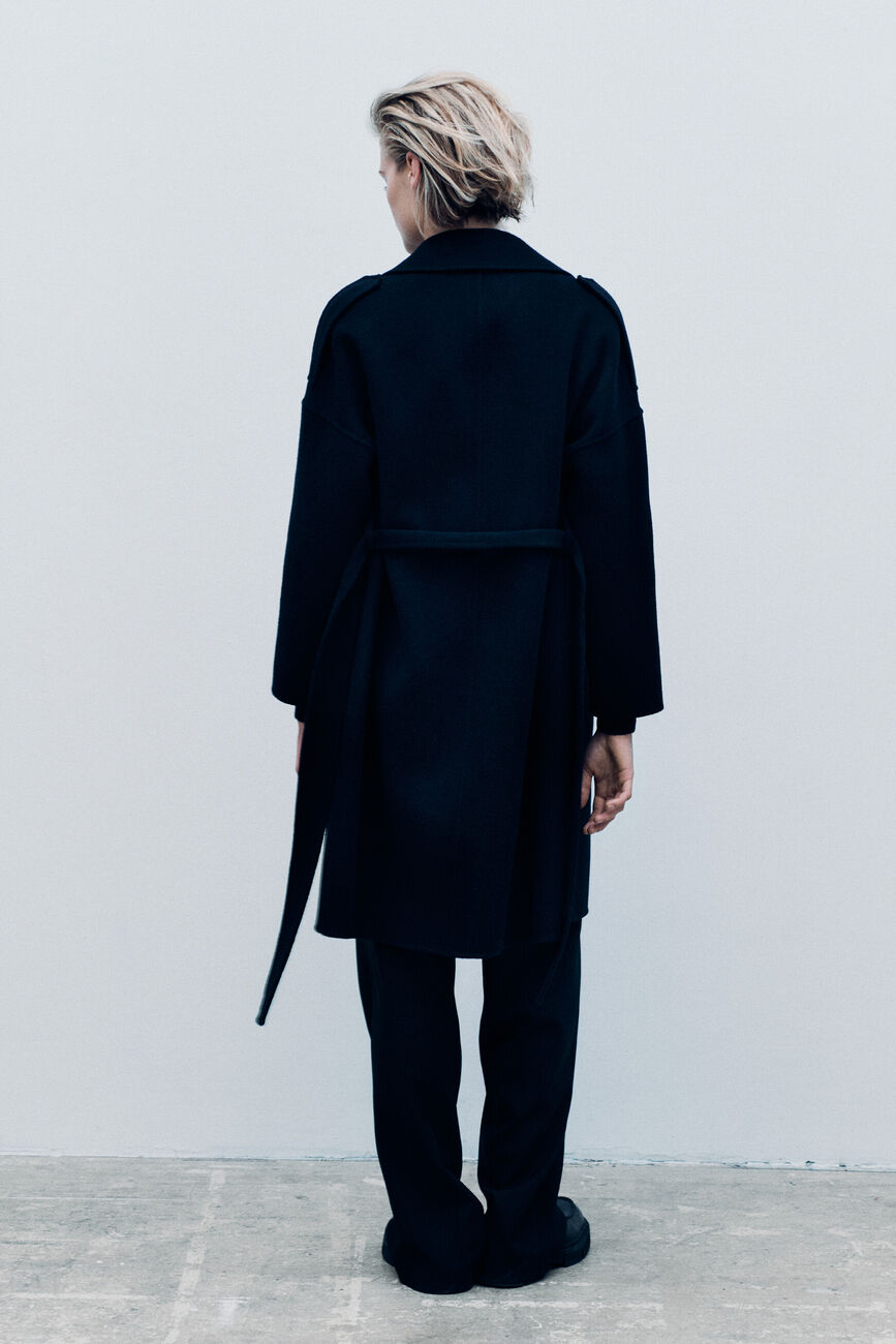 geant 100% wool coat black woman