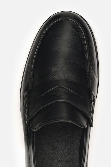 Mocassins Emi en cuir naturel noir femme