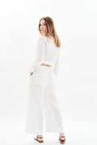 100% linen pandi trousers white woman