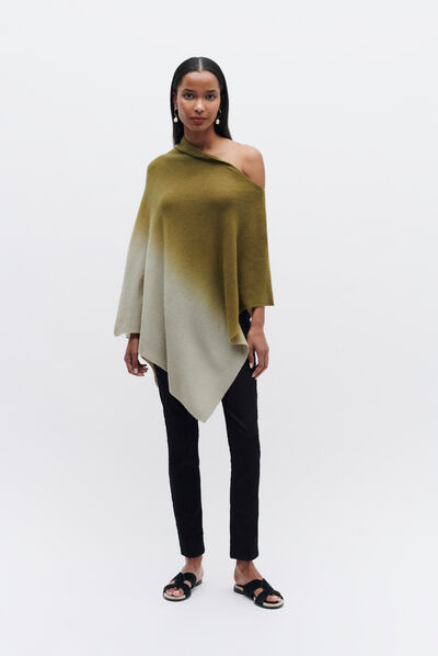 poncho baltidye vert kaki femme