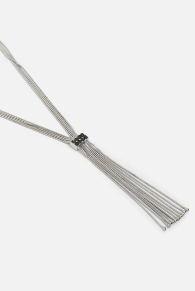 Collier brice gris argent femme