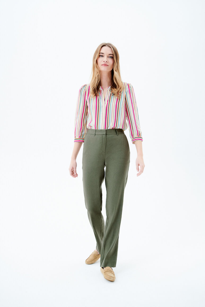 Pantalón pierrot verde caqui mujer